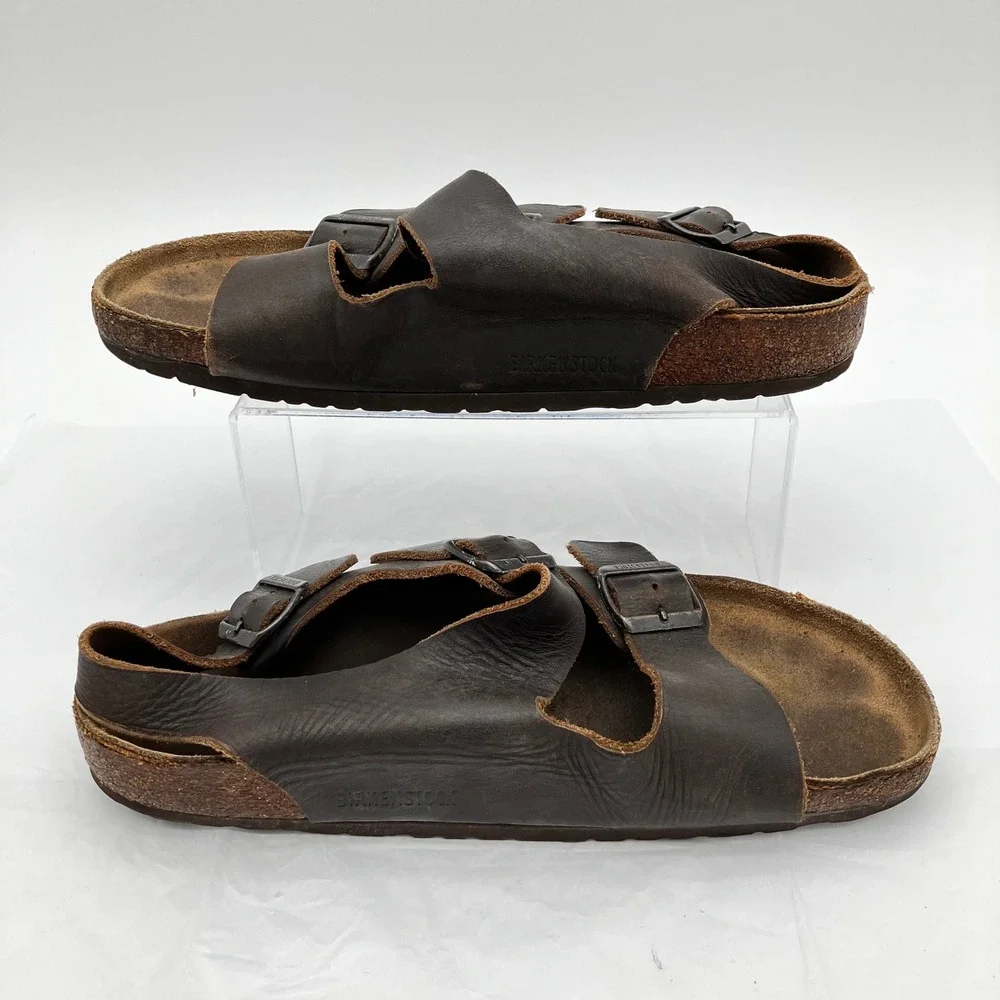 Birkenstock Sandals Milano EU 44 L13 M11 Brown Oiled Leather Backstrap
